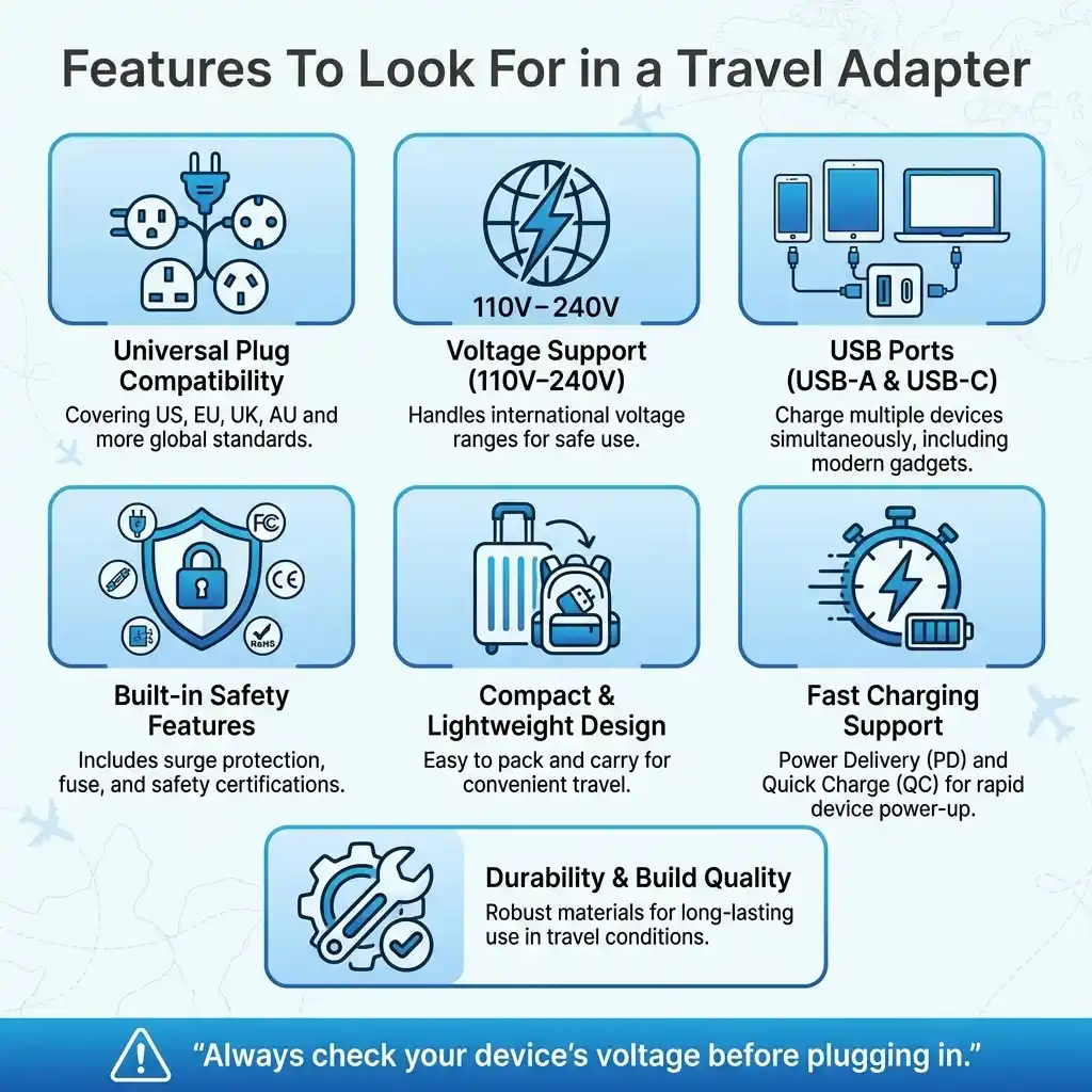 Features To Look For in a Travel Adapter