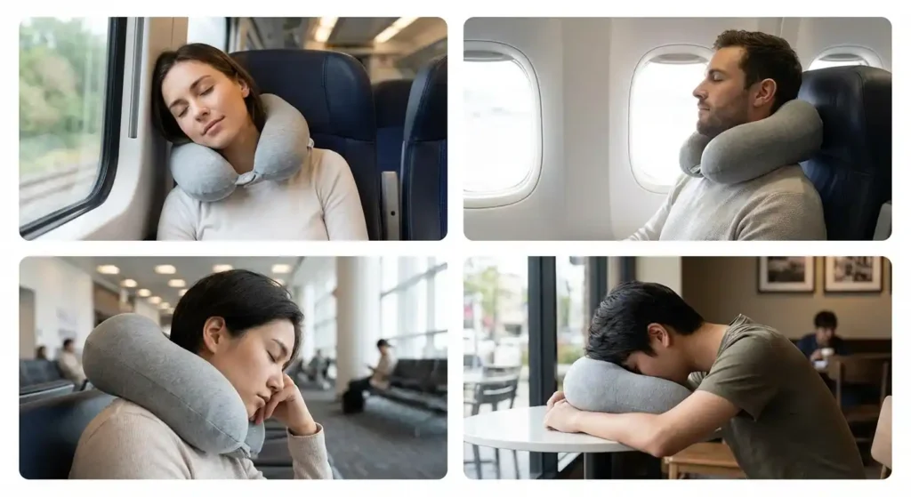Positioning the travel pillow correctly